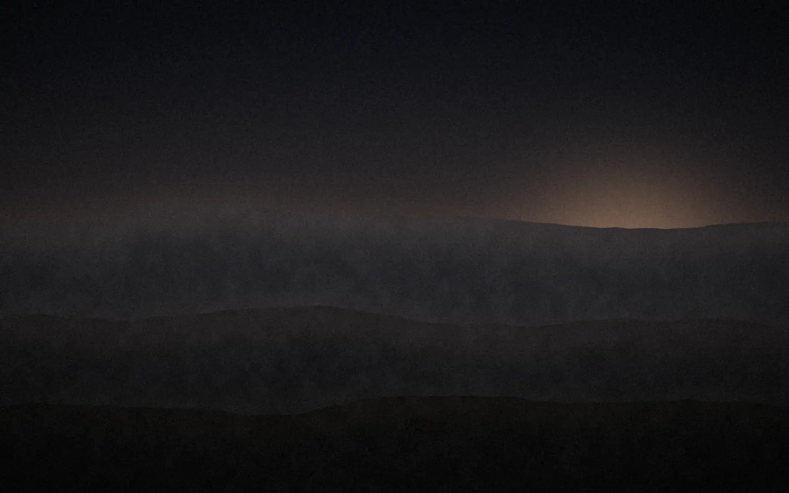 Mountain ridges in the last light of evening